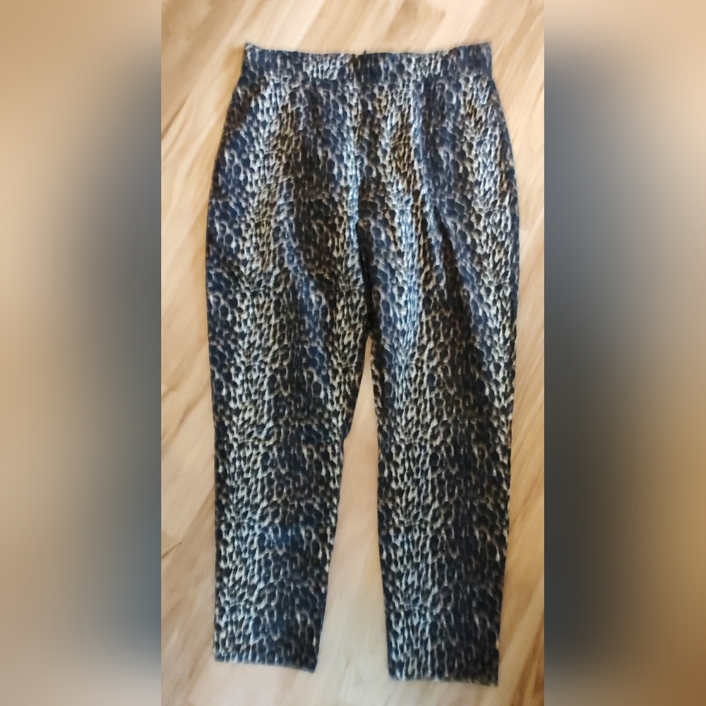 Vixen by Micheline Pitt large leopard print cigarette pants